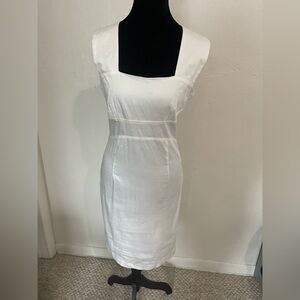 Malibu Italy White Square-Neck Sheath Dress - Made in Italy - Size 4/6